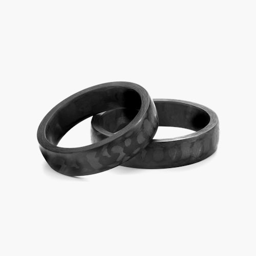 Obrączki ślubne: carbon, półokrągłe, 5 mm